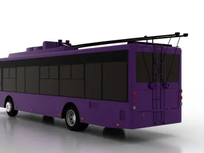 Trolleybus Bogdan T70120 Low Low-poly 3D model