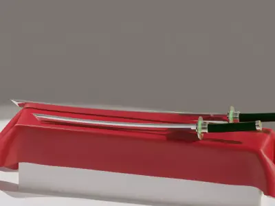 Katana and vakidzaci Low-poly 3D model