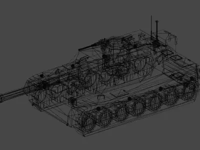 Low Poly Simple Cartoon Light Tank 3D model