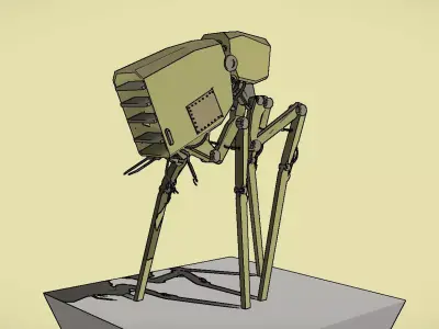 low poly robot at t Low-poly 3D model