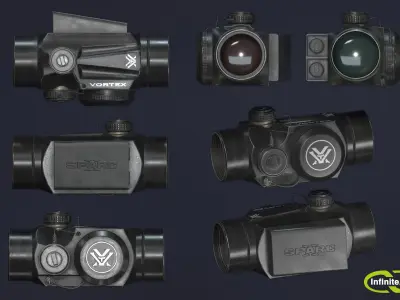 Gun sights Collimator sight Low-poly 3D model