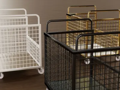 3D Industrial Goods Transport Trolley 3D model