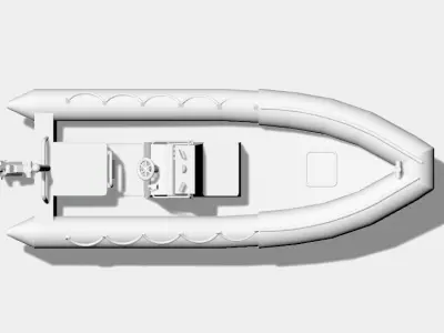 RHIB - Rigid Hull Inflatable Boat-  23 foot - Standard Navy 3D print model