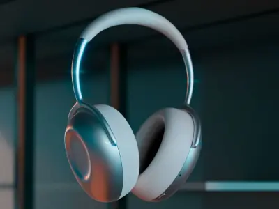 KEF Mu7 Noise Cancelling Wireless Headphones 3D model