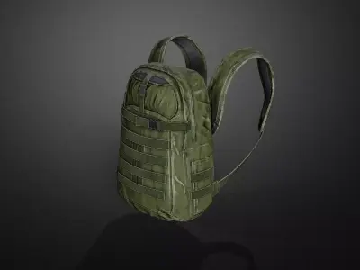 Military backpack Low-poly 3D model buy
