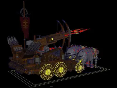 Catapult   Low-poly 3D model