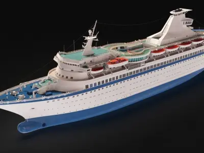 Vintage Cruiseship High-Detail 3D model