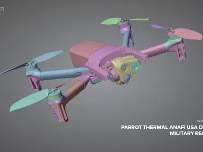Parrot Thermal ANAFI USA Drone - Military Recon UAV 3D model