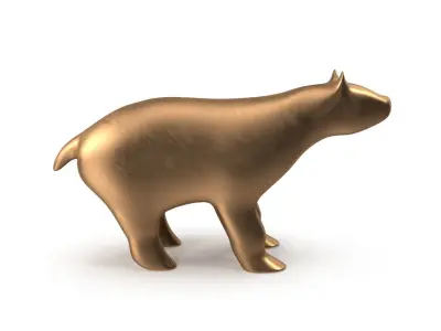 Bear PBR golden Low-poly 3D model