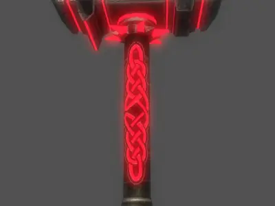 Fantastic hammer Low-poly 3D model