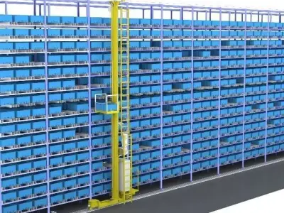 Automated Warehouse Storage System-Intelligent Racking Solutions 3D model
