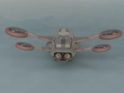 Quinjet Spaceship 3D Lowpoly Model Low-poly 3D model