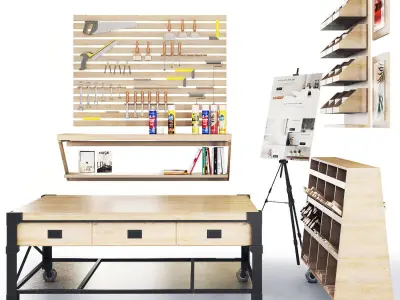 Workshop-work tools Low-poly 3D model