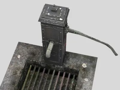 Victorian Hand Water Pump Black Model 3D model