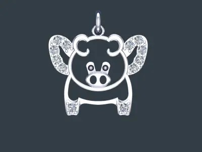 Pig pendant  Free 3D print model