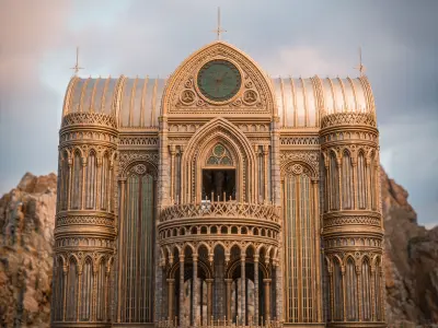 GOTHIC MODULAR BUILDING 8 Low-poly 3D model