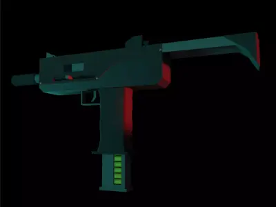 LowPoly Uzi gun Low-poly 3D model
