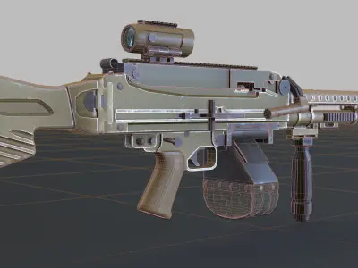 Heckler Koch MG5 Low-poly 3D model