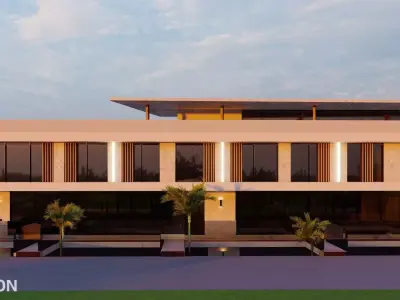 Modern Commercial Building 3D Model 3D model