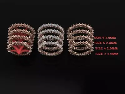 Dainty Infinity Diamond band 2mm Mix Size 3 4 5 6 3D print model