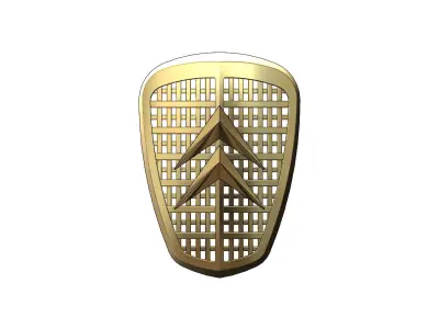 French automotive logo and grill relief and decor element 3D print model