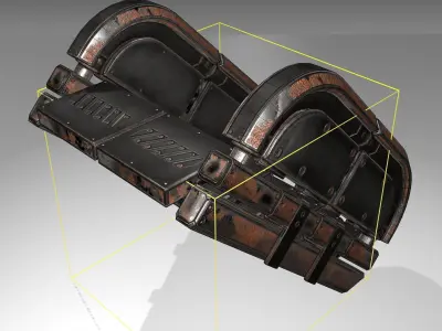 Futuristic Stairs - 31 - Rusty Textures Low-poly 3D model
