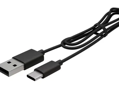 USB Type a to Type C Cable 3D model