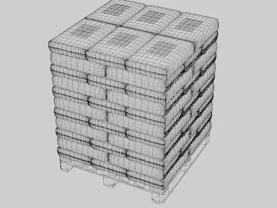 Pallet with 25kg Bags  3D model