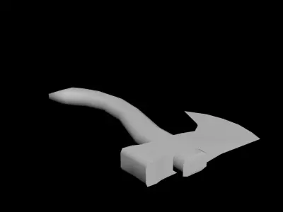 Battle axe model Free low-poly 3D model