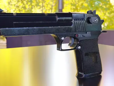 Desert Eagle Gun Model 4K Free 3D model