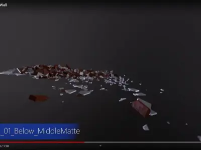 BrickWall 01 Below MiddleMatte Low-poly 3D model