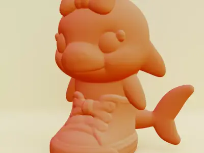 Baby Tralalero Tralala Girl Italian brainrot Printable 3D print model