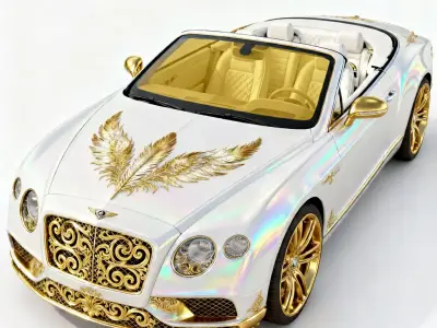 Celestial Gold Luxury Convertible 3D Model Low-poly 3D model