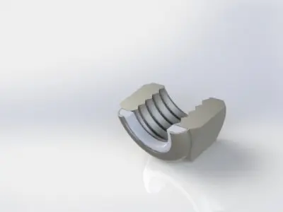 Porca sextavada autotravante M8 Self-locking hex nut M8 Free 3D model