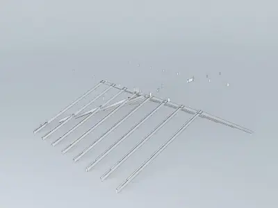 Industrial detail roof made of wooden planks Free 3D model