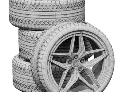 Ferrari wheels 3D model purchase