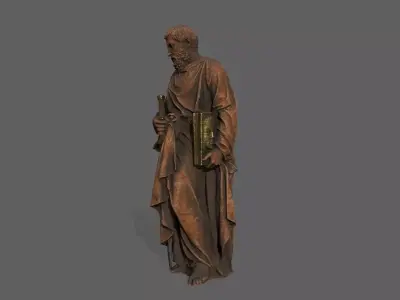 Old Man Statue Low-poly 3D model