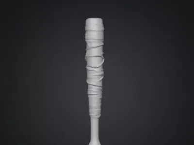 Rustic Baseball Bat 3D Model - Metal Wire Wrapped Vintage Bat Low-poly 3D model
