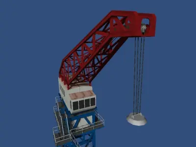 Harbour crane Low-poly 3D model
