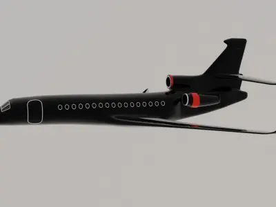 Business black private plane 3D model