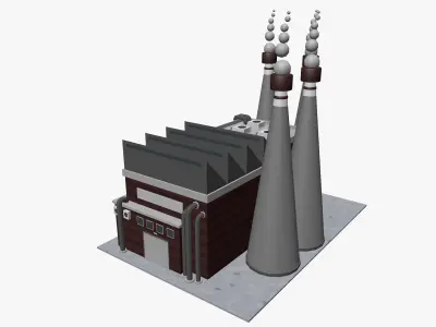 Cartoon Factory Low-poly 3D model