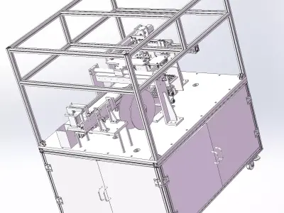Non-standard detection gluing and packaging all-in-one machine 3D model