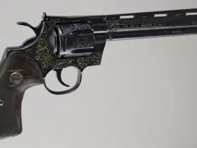 Colt Python - Engraved Low-poly 3D model
