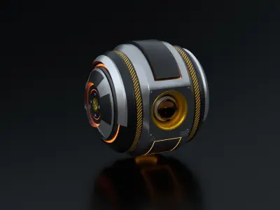 Sci-Fi Sentinel Drone Low-poly 3D model