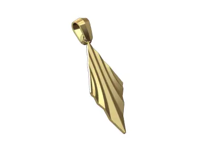 Ribbed art deco vintage pendant charm 3D print model