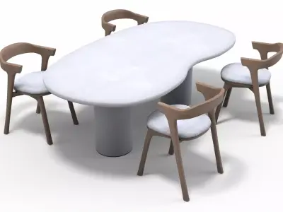 Modern Dining Table Low-poly 3D model