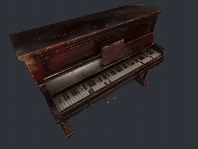 Old Vintage Piano v1 Low-poly 3D model