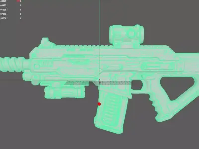 Futuristic Rifle 3D model 2