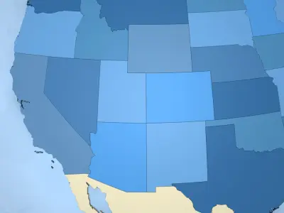 Earth With Countries and US States 3D model