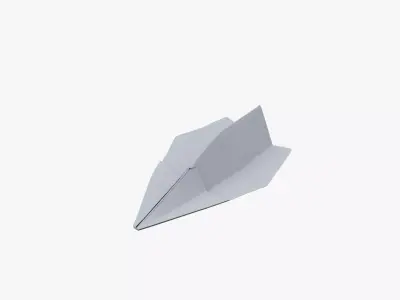 Paper Plane White Low-poly 3D model